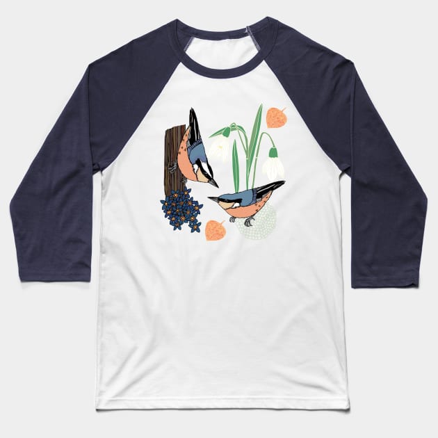 The little nuthatch Baseball T-Shirt by Naty Design Prague